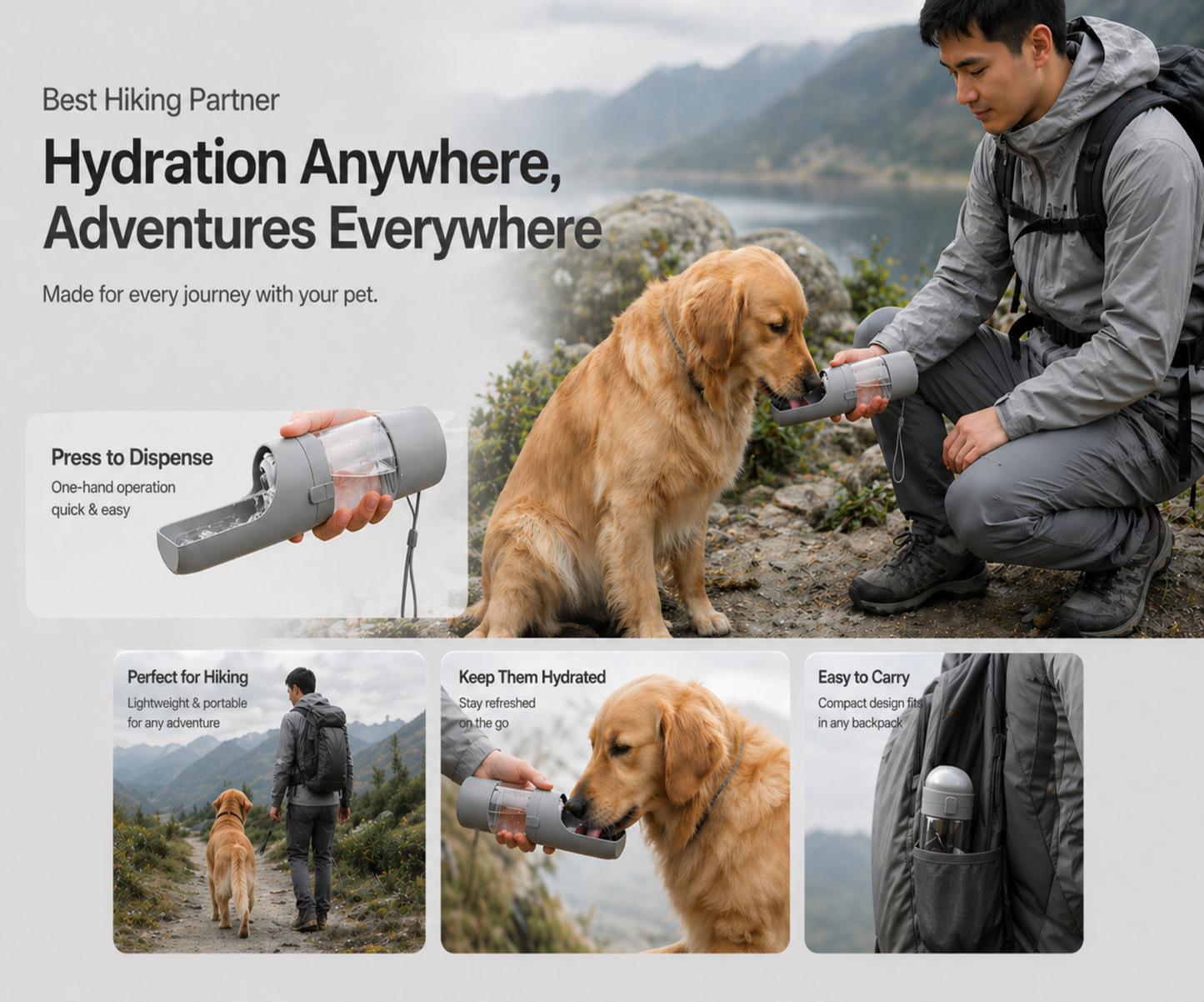 PawCare™ 2-in-1 Travel Bottle